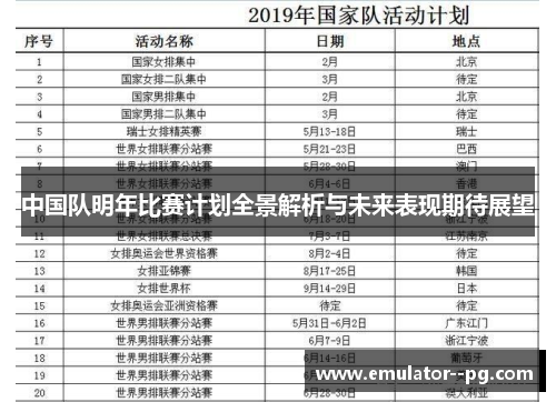 中国队明年比赛计划全景解析与未来表现期待展望 中国队明年比赛计划全景解析与未来表现期待展望